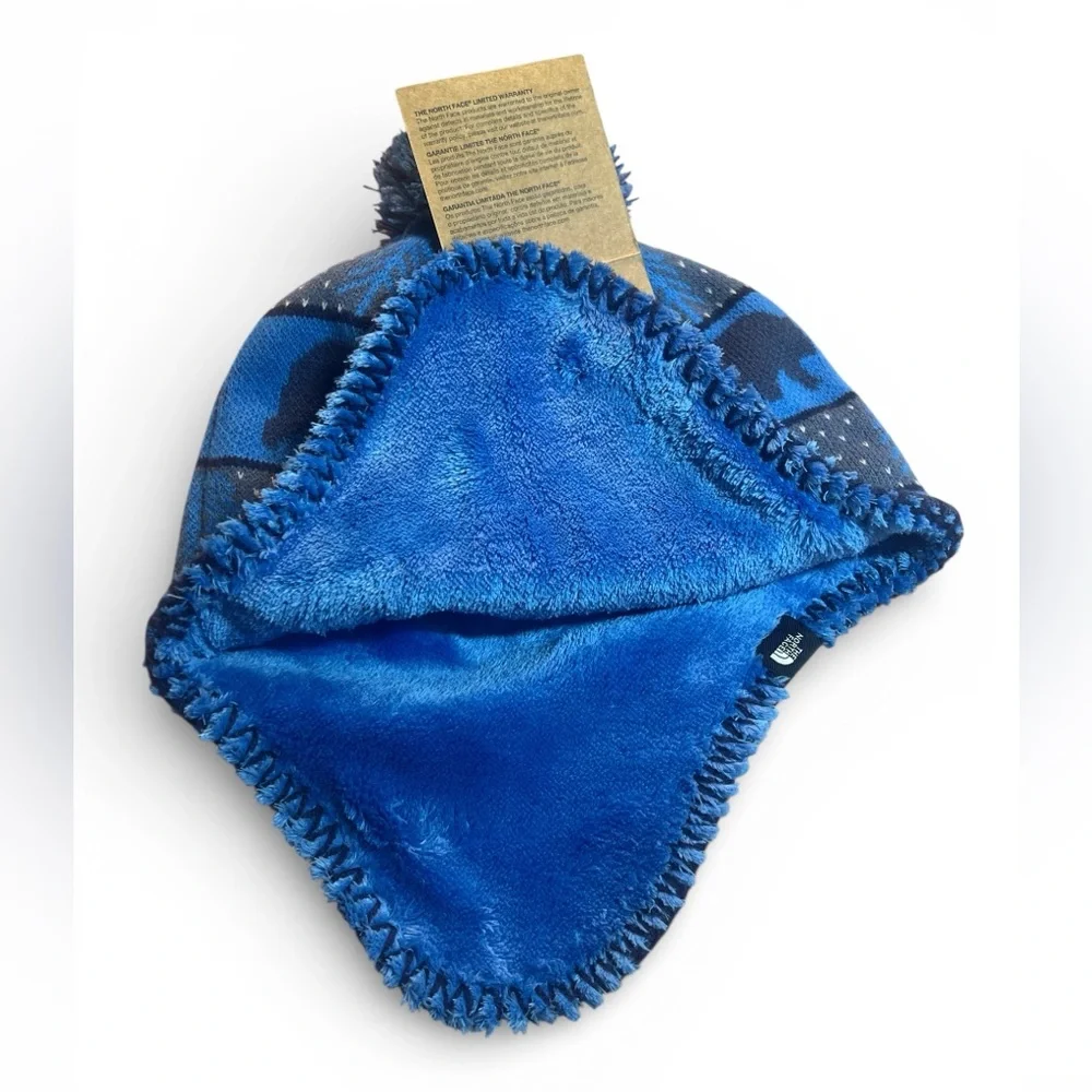 The North Face Kids Blue Bear‎ Pattern Beanie Little Faroes Beanie Lake Blue Med